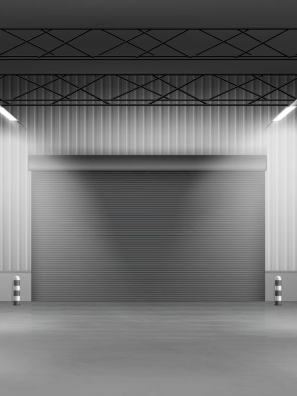 empty warehouse hangar interior realistic vector